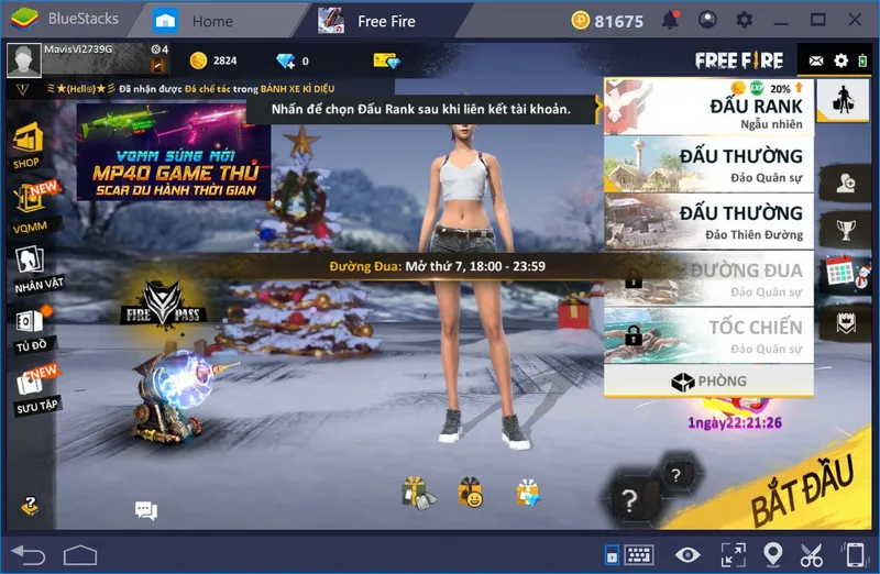 chế độ chơi free fire